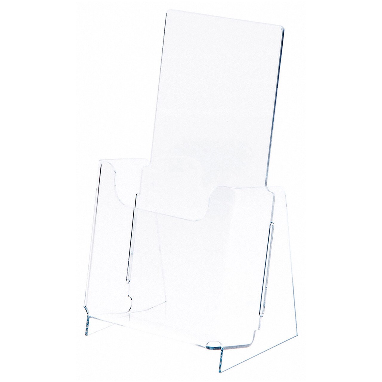 Plymor Clear Acrylic Tri-Fold Brochure Literature Holder (Countertop), Fits Documents Up to 4" Wide